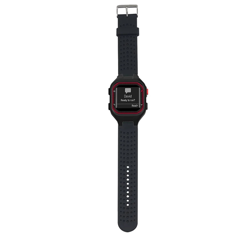 Men Silicone Watch Sport Strap with Installation Tools for Garmin Forerunner 25 - Black - 3
