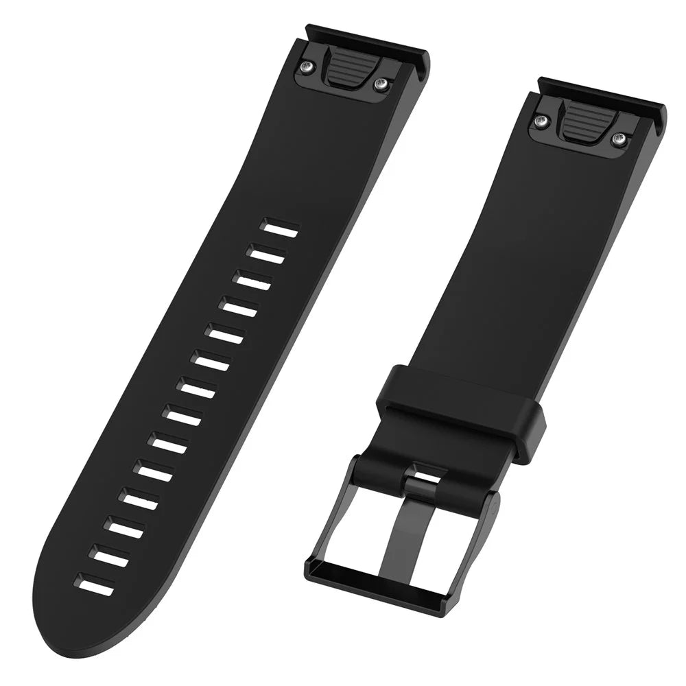 20mm Quick Fit Textured Silicone Watch Band Strap Bracelet Replacement for Garmin Fenix 5s - Black - 2