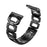 22mm D-shape Rhinestone Decor Alloy Watch Band for Fitbit Versa - Black - 1