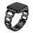 22mm D-shape Rhinestone Decor Alloy Watch Band for Fitbit Versa - Black - 2