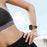 22mm D-shape Rhinestone Decor Alloy Watch Band for Fitbit Versa - Black - 5