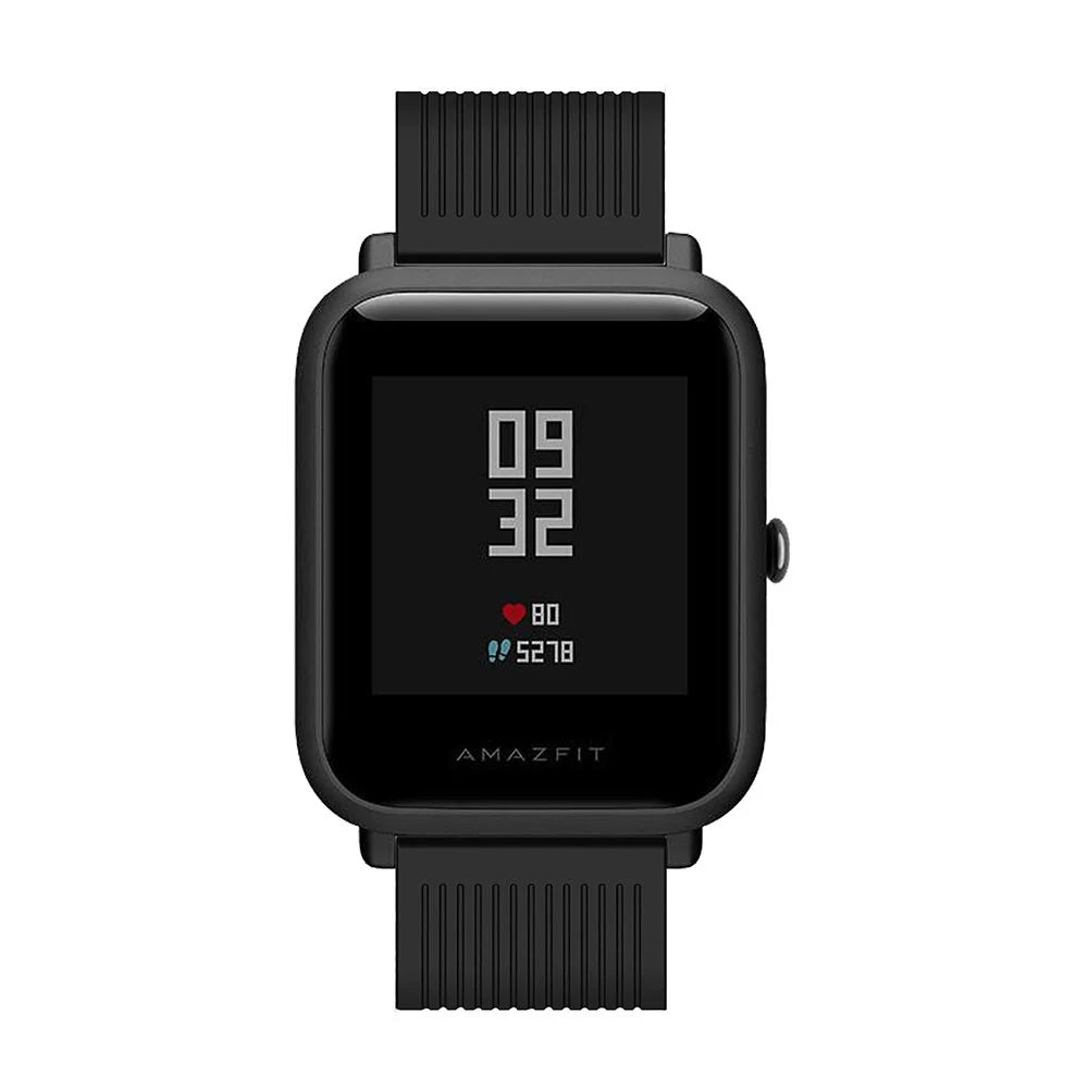 20mm Forehead Wrinkles Texture Soft Silicone Watch Band for Huami Amazfit Watch Youth Edition - Black - 5