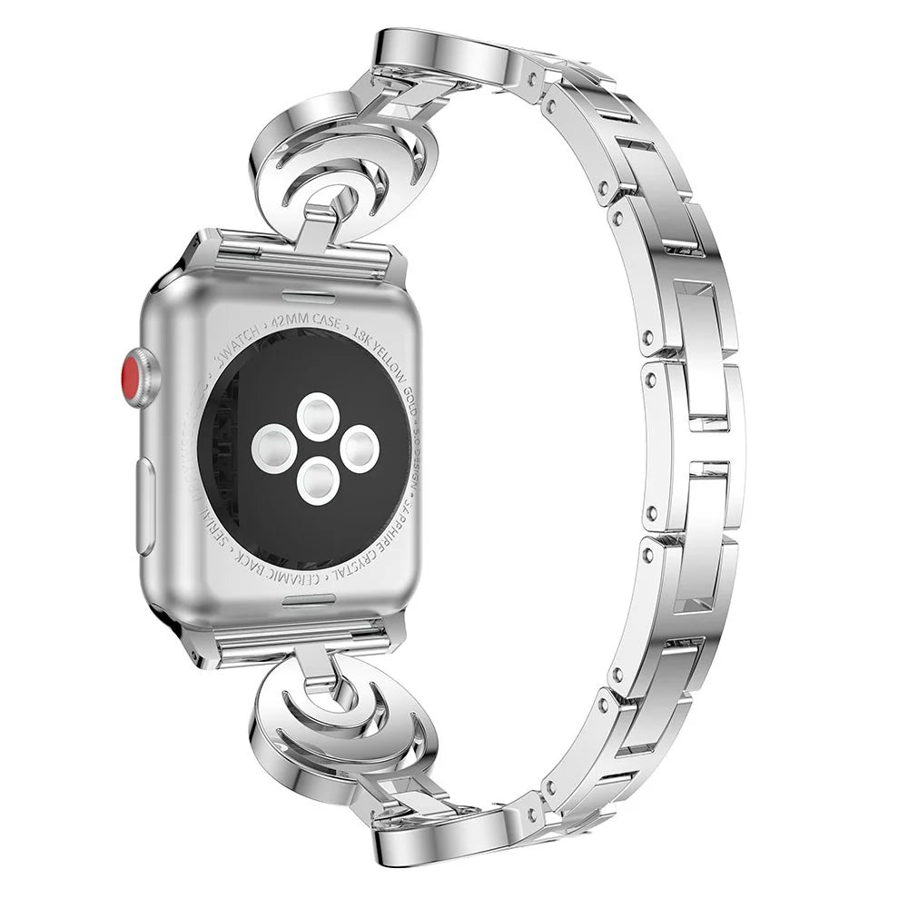 Sparkling Rhinestone Alloy Watch Band for Apple Watch Ultra 3 2 1 49mm / Series 11 10 46mm / 9 8 7 45mm / SE3 SE2 SE 6 5 4 44mm / 3 2 1 42mm - Silver - 1