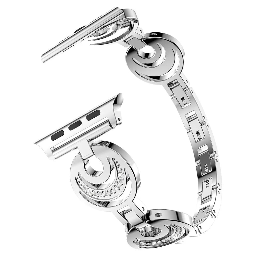 Sparkling Rhinestone Alloy Watch Band for Apple Watch Ultra 3 2 1 49mm / Series 11 10 46mm / 9 8 7 45mm / SE3 SE2 SE 6 5 4 44mm / 3 2 1 42mm - Silver - 4