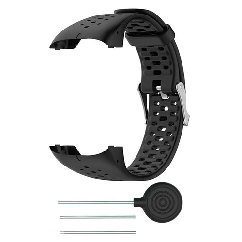 Silicone Smart Watch Band for Polar M400 / M430, Adjustable Sports Wrist Strap with Installation Tools - Black - 1