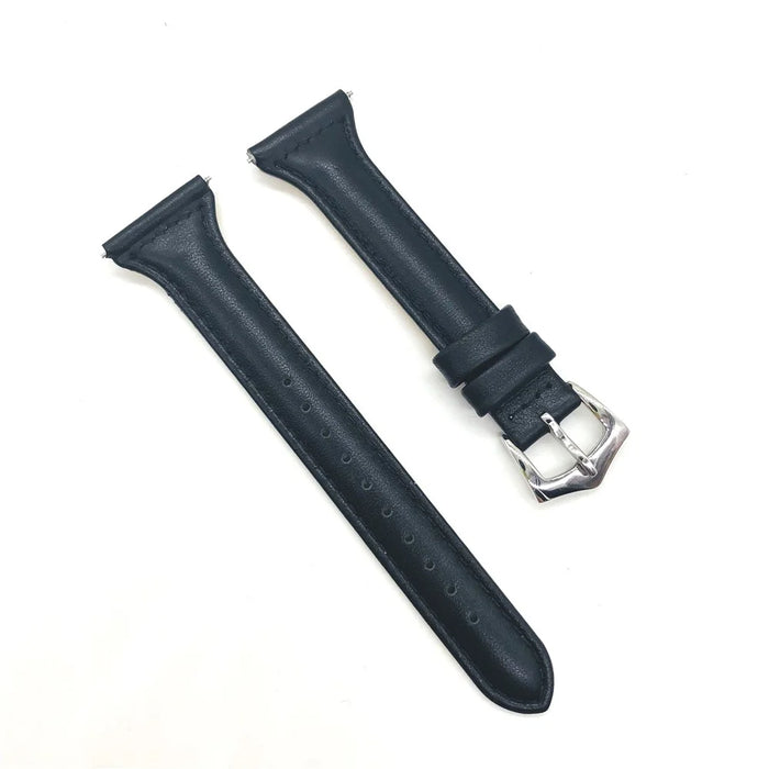 Full Grain Cowhide Leather Wrist Watch Strap for Fitbit Versa - Black - 1
