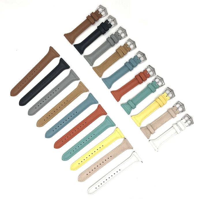 Full Grain Cowhide Leather Wrist Watch Strap for Fitbit Versa - Black - 3