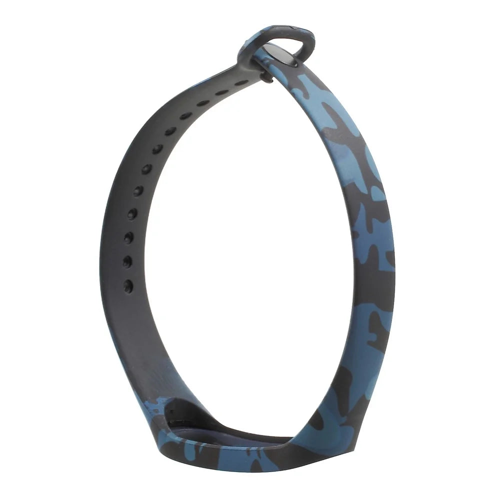 Camouflage Soft Silicone Watch Strap Band for Xiaomi Mi Band 3 - Blue - 6