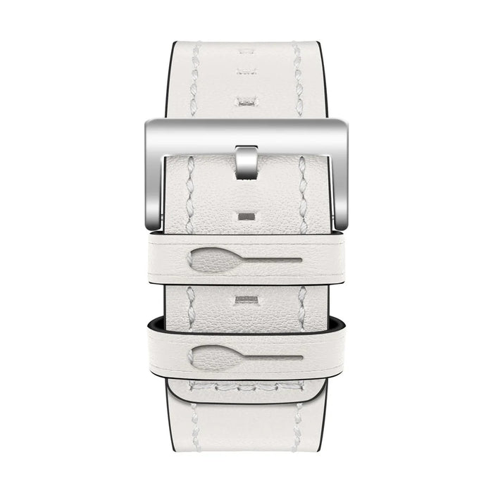 Genuine Leather Wristwatch Band Replacement for Fitbit Versa - White - 3