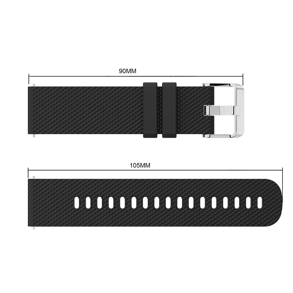 20mm Silicone Watch Strap Adjustable Watchband Bracelet for Samsung Galaxy Watch 42mm - Black - 3