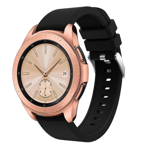 Twill Texture Silicone Watchband Strap for Samsung Galaxy Watch 42mm - Black - 1