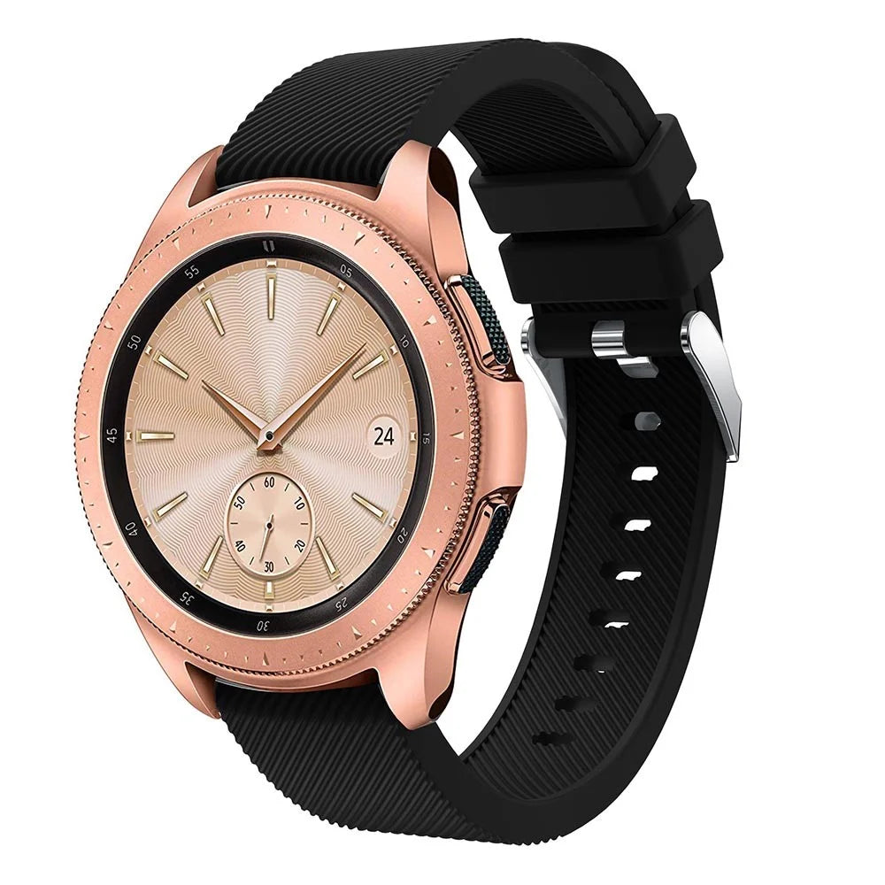 Twill Texture Silicone Watchband Strap for Samsung Galaxy Watch 42mm - Black - 1