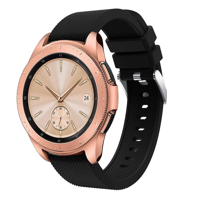 Twill Texture Silicone Watchband Strap for Samsung Galaxy Watch 42mm - Black - 1