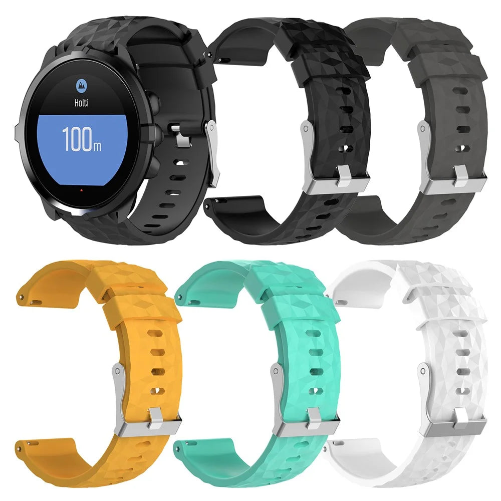 Flexible Silicone Watch Band Strap for Suunto Spartan Sport Wrist HR Baro / 9 - Black - 6