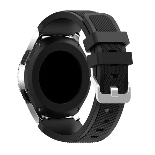 Twill Texture Silicone Watch Strap Adjustable Wrist Band Replacement for Samsung Galaxy Watch 46mm - Black - 1