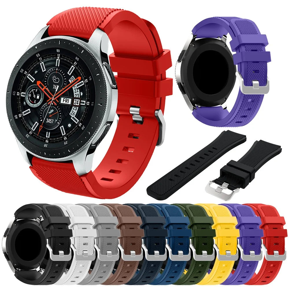 Twill Texture Silicone Watch Strap Adjustable Wrist Band Replacement for Samsung Galaxy Watch 46mm - Black - 6
