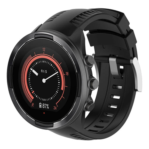 Adjustable Silicon Watch Band Strap, Length: 131.2 + 98.4mm for Suunto 9 - Black - 1