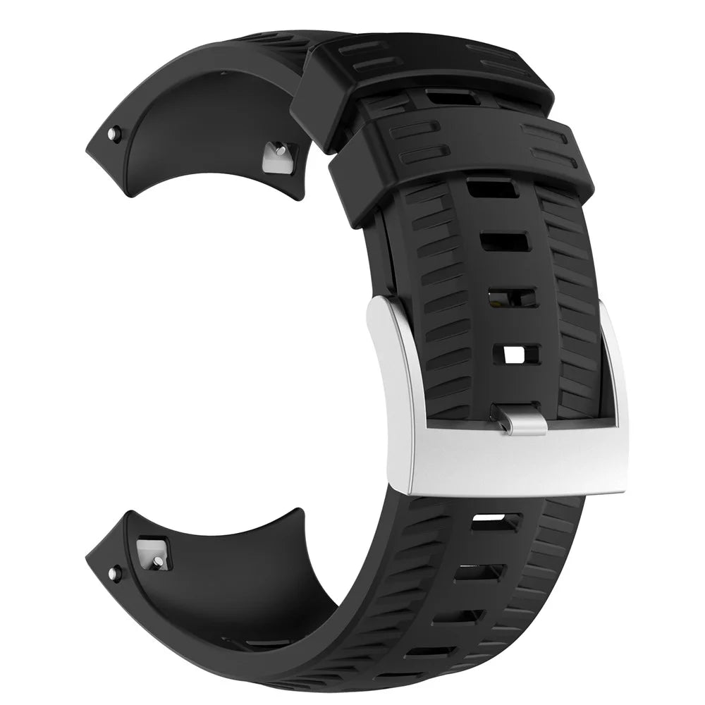 Adjustable Silicon Watch Band Strap, Length: 131.2 + 98.4mm for Suunto 9 - Black - 2