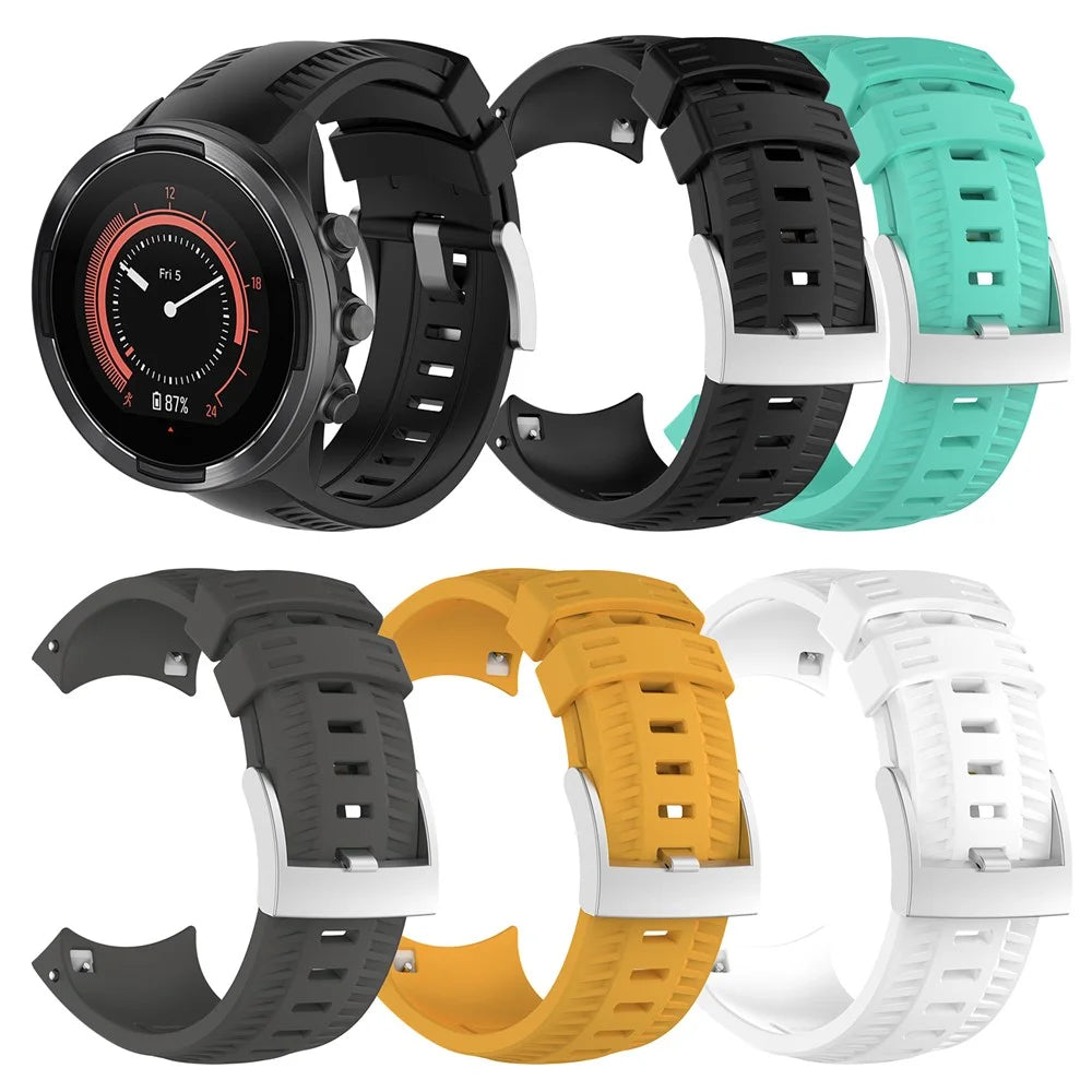 Adjustable Silicon Watch Band Strap, Length: 131.2 + 98.4mm for Suunto 9 - Black - 6