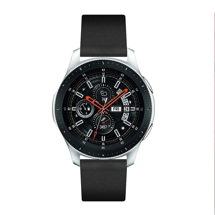 22mm Textured Genuine Leather Watch Strap for Samsung Galaxy Watch 46mm - Black - 2