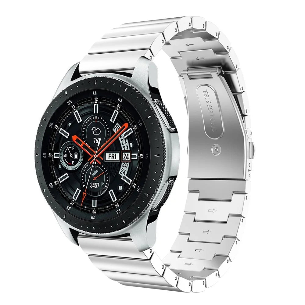 22mm Stainless Steel Watch Band for Samsung Galaxy Watch 46mm, Wrist Strap with Butterfly Buckle - Silver - 3