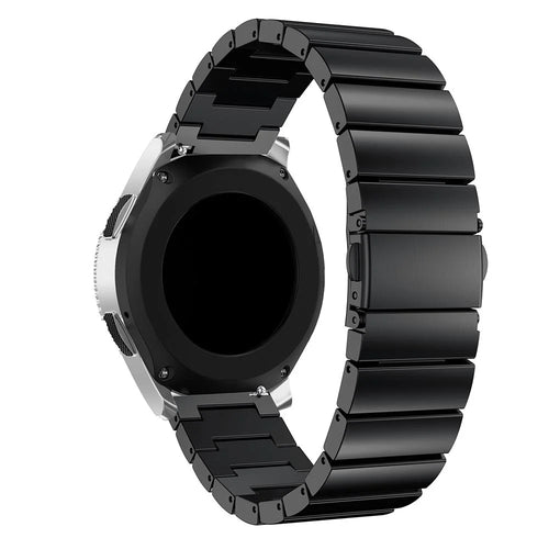 22mm Stainless Steel Watch Band for Samsung Galaxy Watch 46mm, Replacement Wrist Strap with Butterfly Buckle - Black - 1