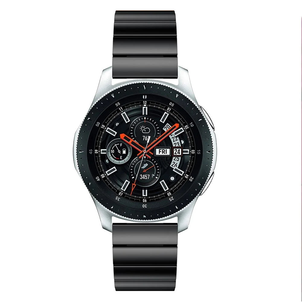 22mm Stainless Steel Watch Band for Samsung Galaxy Watch 46mm, Replacement Wrist Strap with Butterfly Buckle - Black - 2