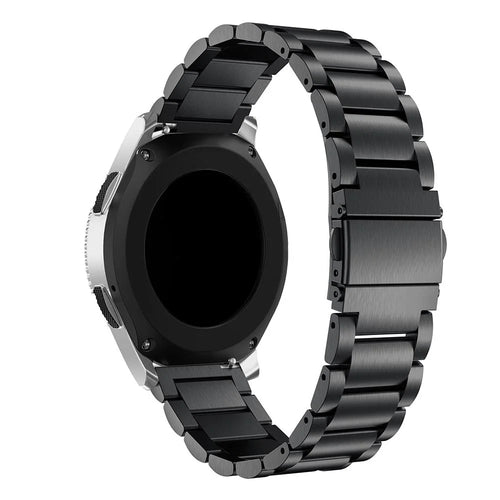 For Samsung Galaxy Watch 46mm Stainless Steel Three-bead Watch Band Wrist Strap 22mm - Black - 1