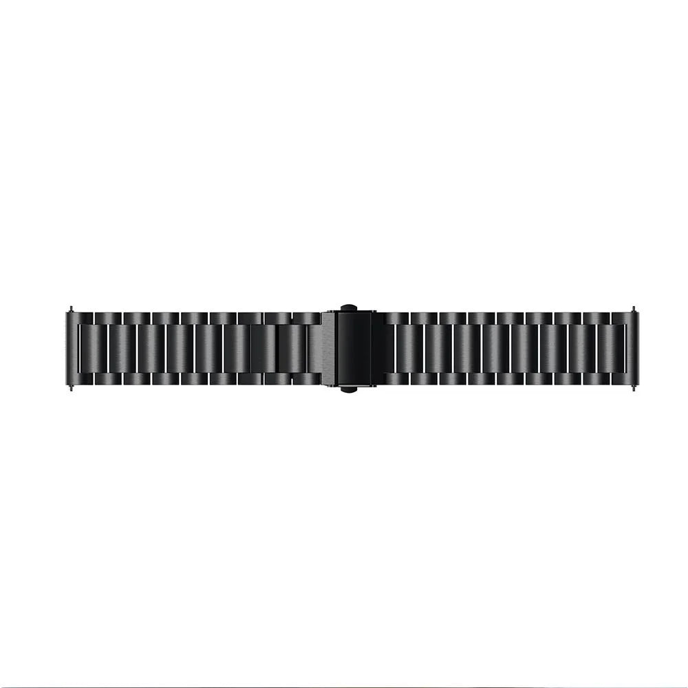 For Samsung Galaxy Watch 46mm Stainless Steel Three-bead Watch Band Wrist Strap 22mm - Black - 4