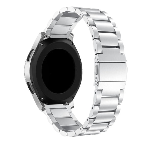 For Samsung Galaxy Watch 46mm Stainless Steel Link Chain Watch Band Three-bead Wrist Strap 22mm - Silver - 1