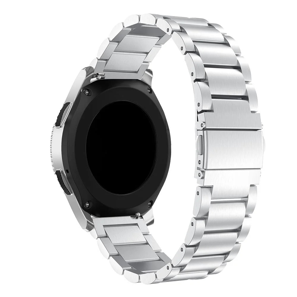For Samsung Galaxy Watch 46mm Stainless Steel Link Chain Watch Band Three-bead Wrist Strap 22mm - Silver - 1