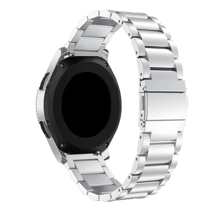 For Samsung Galaxy Watch 46mm Stainless Steel Link Chain Watch Band Three-bead Wrist Strap 22mm - Silver - 1
