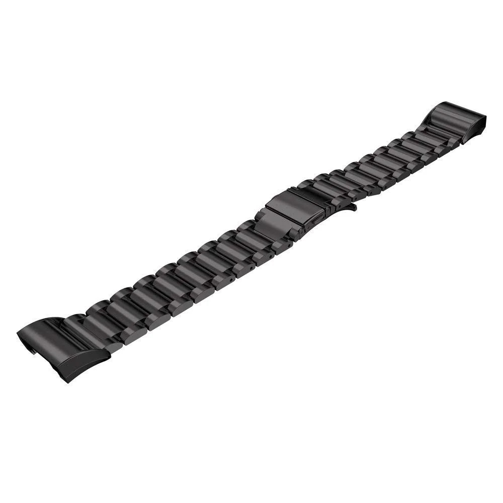 Stainless Steel Three Beads Watch Strap for Fitbit Charge 4 / 3 - Black - 4