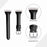 Genuine Leather Watch Band for Fitbit Charge 4/3, Stainless Steel Smart Watch Strap Replacement - Black - 1