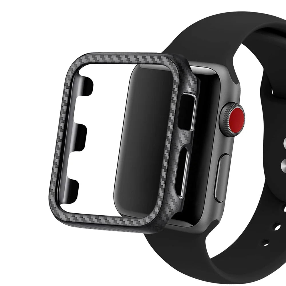 For Apple Watch Series SE3 / SE2 / SE1 /  6 / 5 / 4 44mm Carbon Fiber Texture TPU Protective Case - 1