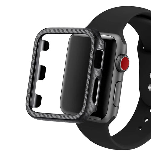For Apple Watch Series SE3 / SE2 / SE1 /  6 / 5 / 4 44mm Carbon Fiber Texture TPU Protective Case - 1