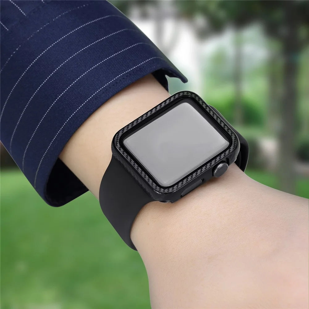 For Apple Watch Series SE3 / SE2 / SE1 /  6 / 5 / 4 44mm Carbon Fiber Texture TPU Protective Case - 5