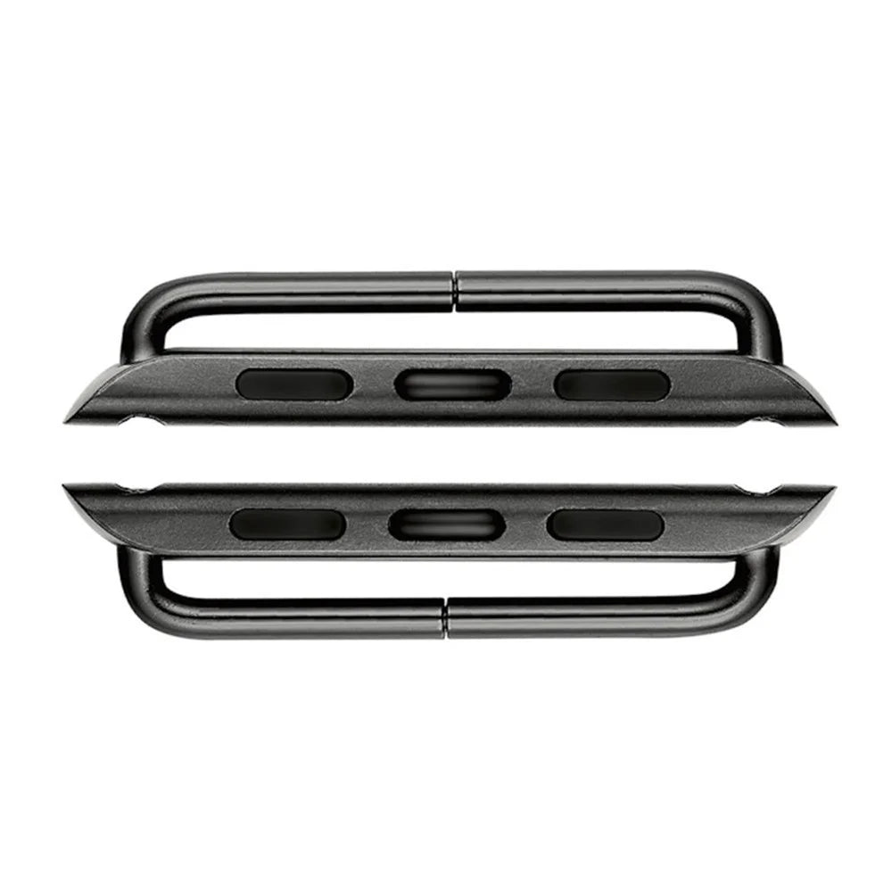 2Pcs/1 Pair Metal Connectors Clasp Watch Strap Adapter for Apple Watch Series 4 44mm, Series 3 / 2 / 1 42mm - Black - 1
