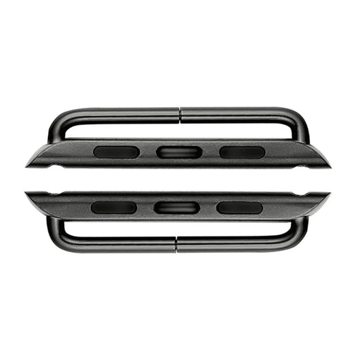 2Pcs/1 Pair Metal Connectors Clasp Watch Strap Adapter for Apple Watch Series 4 44mm, Series 3 / 2 / 1 42mm - Black - 1