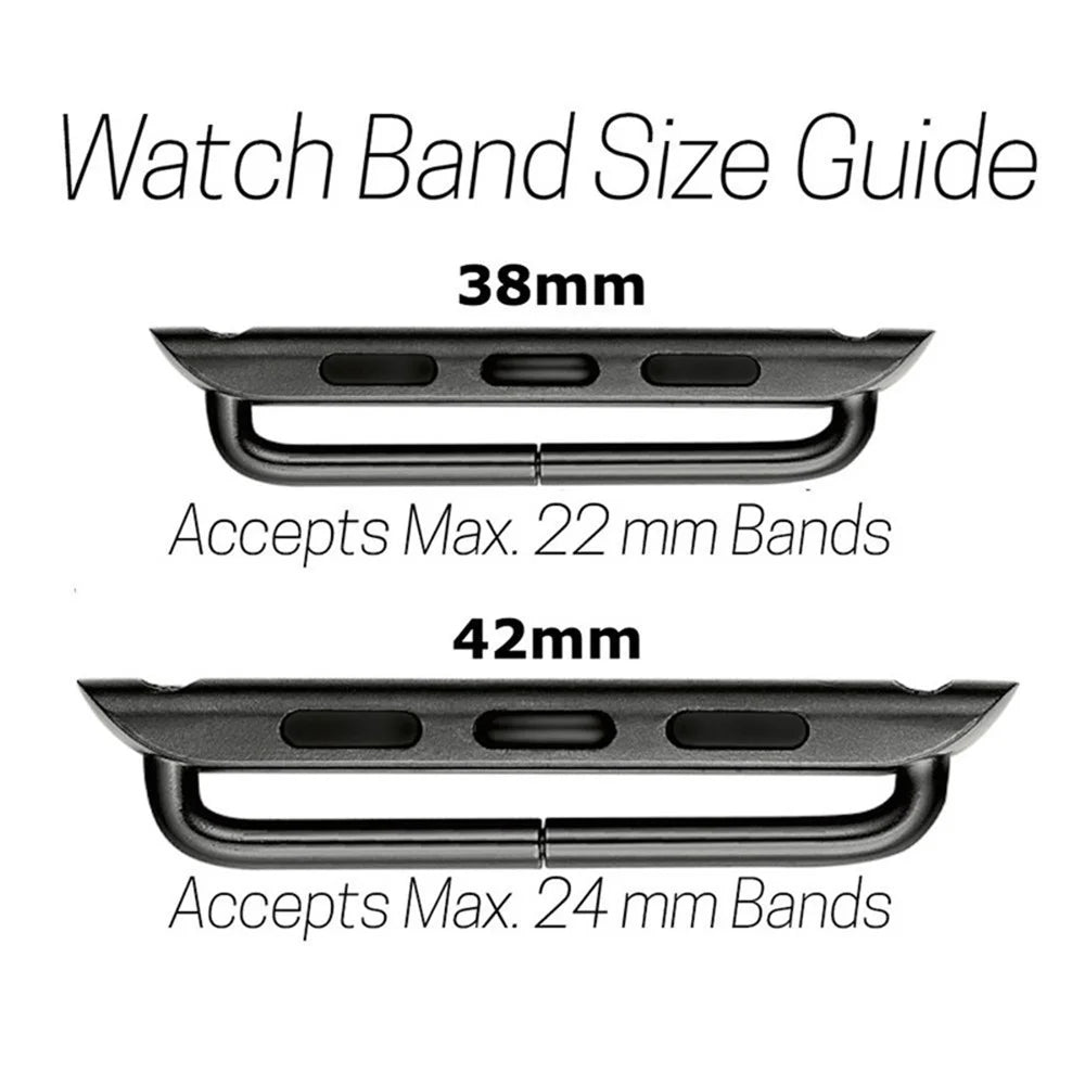 2Pcs/1 Pair Metal Connectors Clasp Watch Strap Adapter for Apple Watch Series 4 44mm, Series 3 / 2 / 1 42mm - Black - 4