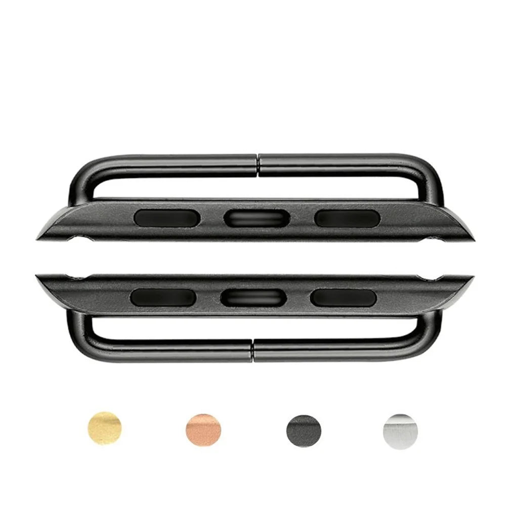 2Pcs/1 Pair Metal Connectors Clasp Watch Strap Adapter for Apple Watch Series 4 44mm, Series 3 / 2 / 1 42mm - Black - 5