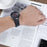 Carbon Fiber Texture 22mm Genuine Leather Watchband - All Black - 4