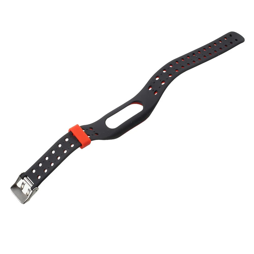 Breathable Bi-color Silicone Watch Band for Xiaomi Mi Smart Band 4 / Mi Band 3 - Red / Black - 7