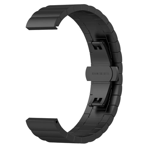 22mm Stainless Steel Watch Band with Butterfly Buckle for Huawei Smart GT - Black - 1