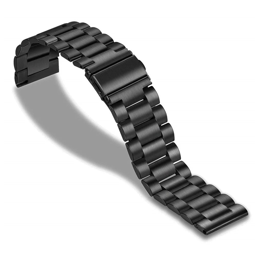 22mm Three Beads Stainless Steel Watch Strap with Butterfly Clasp for Huawei Watch GT - Black - 1