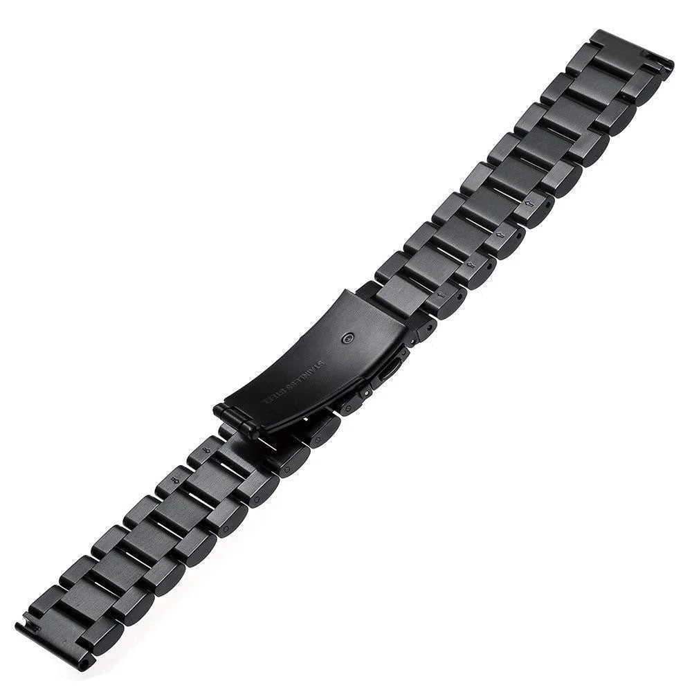 22mm Three Beads Stainless Steel Watch Strap with Butterfly Clasp for Huawei Watch GT - Black - 3