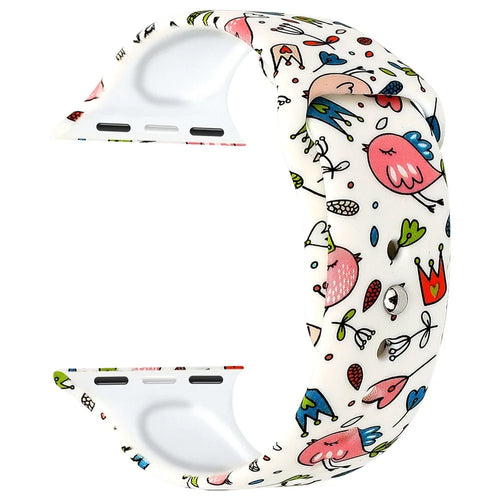 For Apple Watch Ultra 3 2 1 49mm / Series 11 10 46mm / 9 8 7 45mm / SE3 SE2 SE 6 5 4 44mm / 3 2 1 42mm Pattern Printing Watch Band Wrist Bracelet Strap - Style A - 1