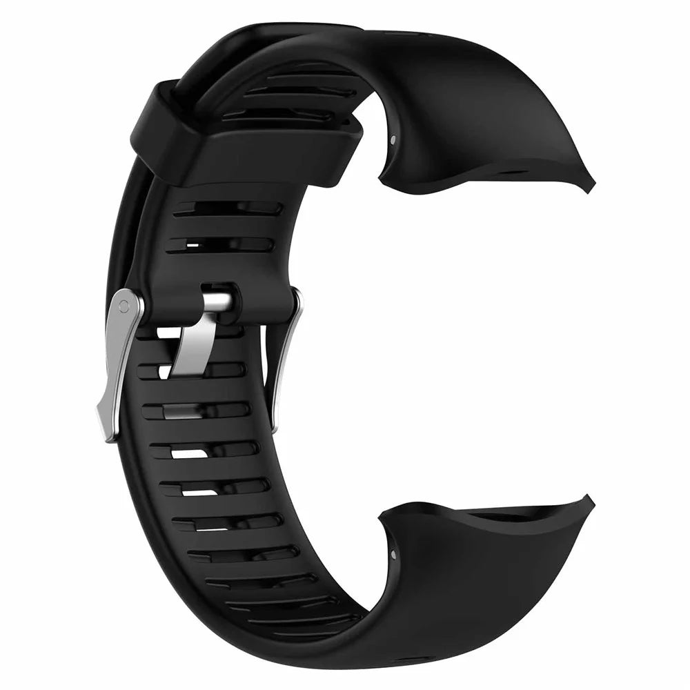 For Polar Vantage V Silicone Replacement Strap Pin Buckle Adjustable Watch Band - Black - 1