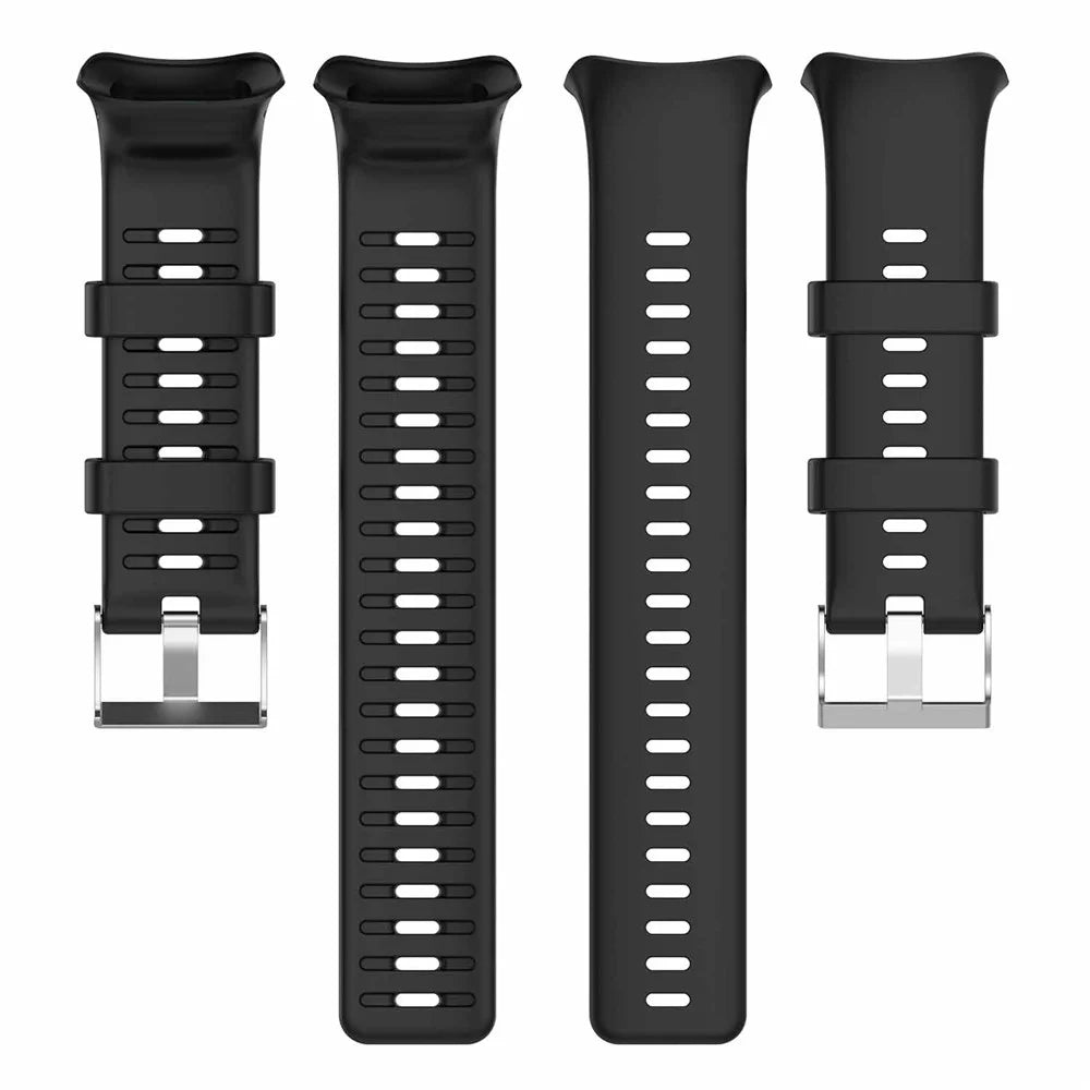 For Polar Vantage V Silicone Replacement Strap Pin Buckle Adjustable Watch Band - Black - 3