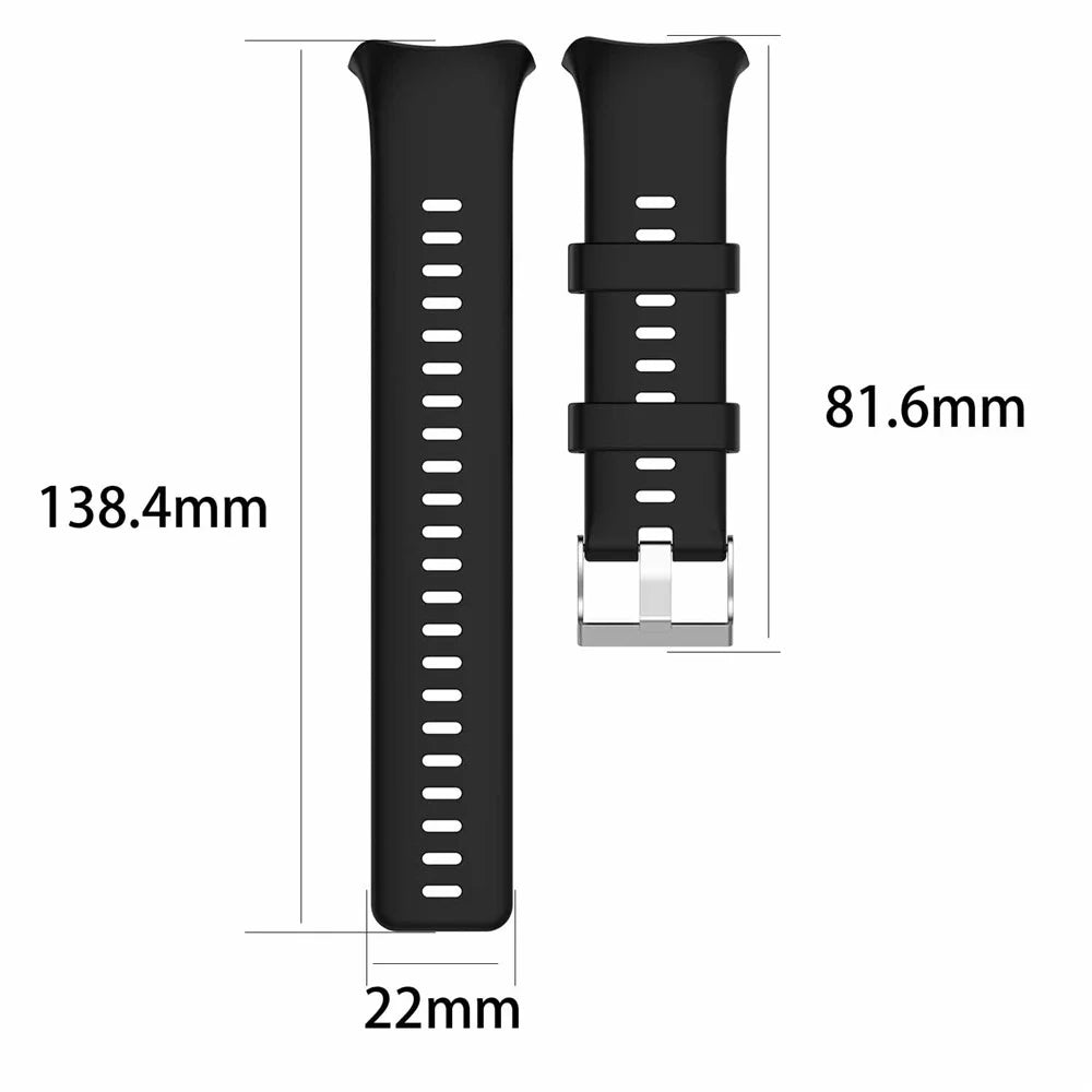 For Polar Vantage V Silicone Replacement Strap Pin Buckle Adjustable Watch Band - Black - 5
